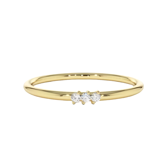 10K Gold 0.05 CT.T.W. Minimalist Diamond Custom Wedding Ring D Color VVS Clarity