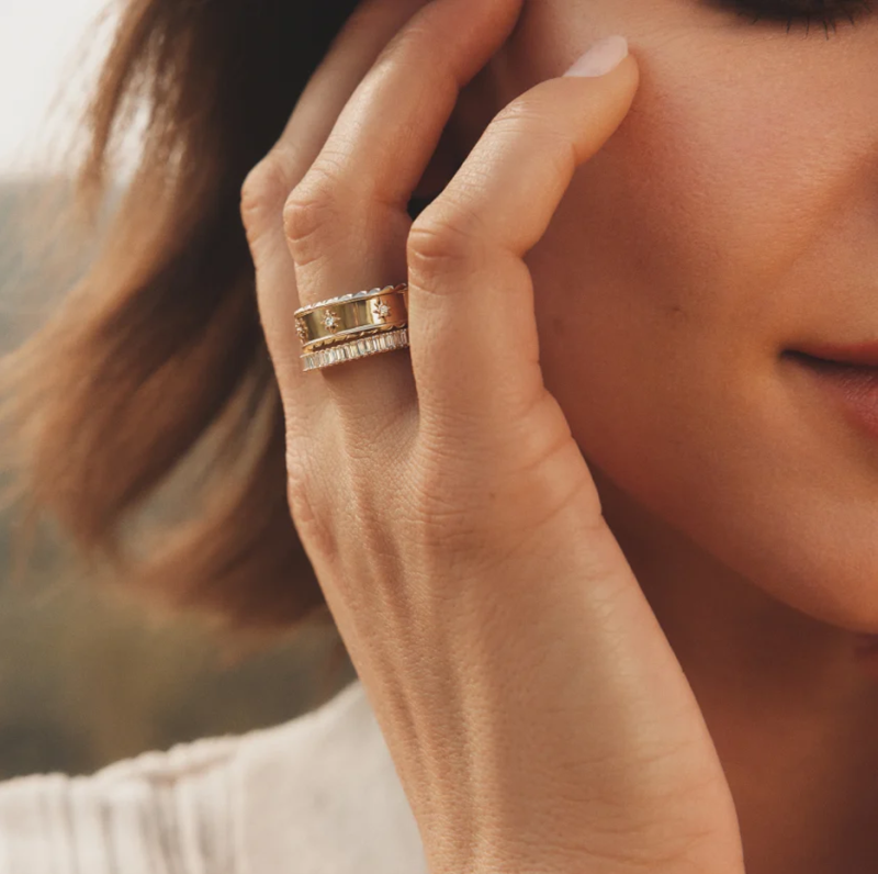 10K Gold 0.07 CT.T.W. Round Natural Diamond Wedding Band-2