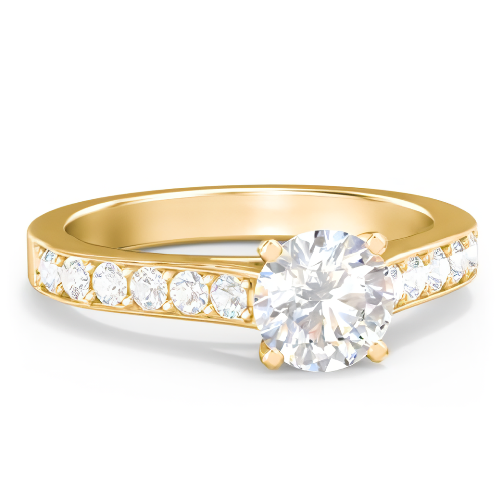 10K Gold 0.5 to 3 CT Round Lab Created Diamond Engagement Ring D VVS1-VS1 Clarity 3EX IGI Certified-1