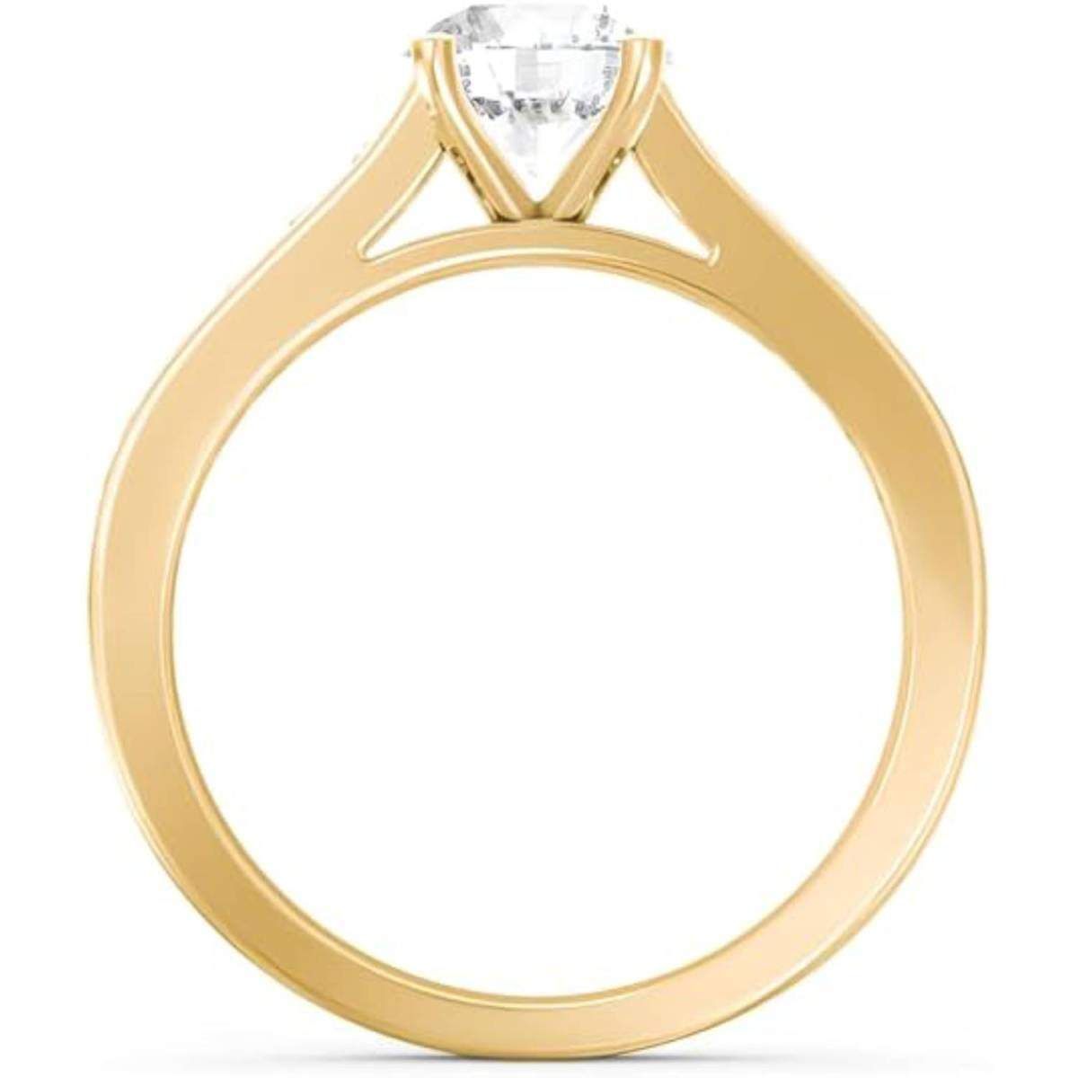 10K Gold Circular Shaped Lab Created Diamond Custom Engagement Ring 3EX IGI Certified-3