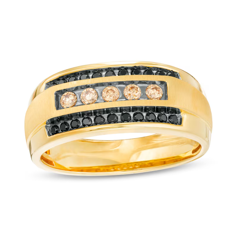 10K Gold 0.5 CT. T.W Round Lab Created Diamond Custom Wedding Ring for Men VVS1-VS1 Clarity 3EX IGI Certified-1