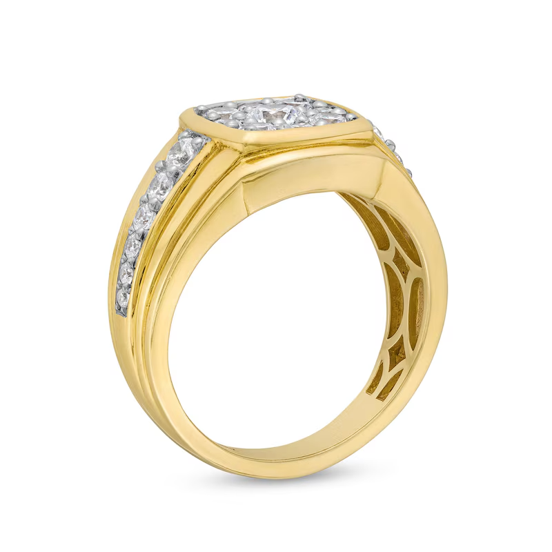 10 Karat Weißgold, 1,5 Karat, TW, rund, im Labor hergestellter Diamant, individueller Ehering für Männer, Farbe D, Reinheit VS1-VVS1, 3EX, IGI-zertifiziert-3