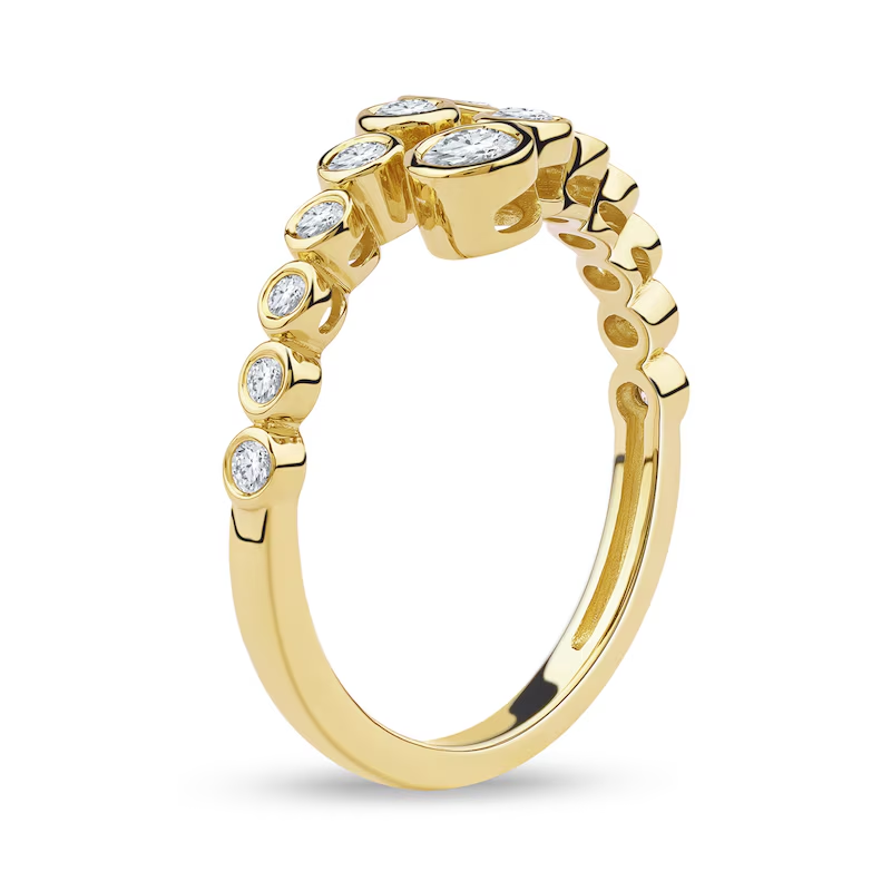 10 Karat Roségold, 0,5 Karat, rund, im Labor hergestellter Diamant, individueller offener Ring, Farbe D, Reinheit VVS1, 3EX, IGI-zertifiziert-3