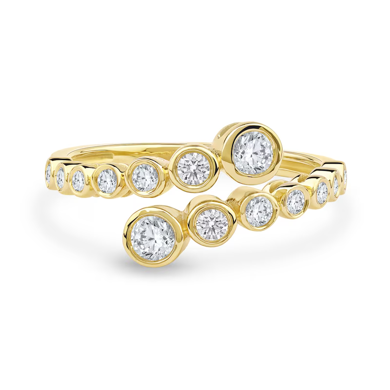 10 Karat Roségold, 0,5 Karat, rund, im Labor hergestellter Diamant, individueller offener Ring, Farbe D, Reinheit VVS1, 3EX, IGI-zertifiziert-4