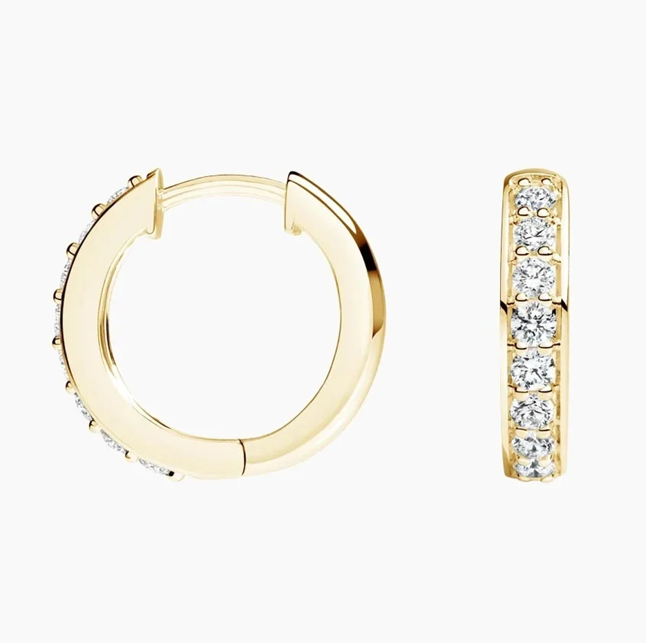 10K White Gold 0.25 CT.T.W. Diamond Hoop Earrings-5