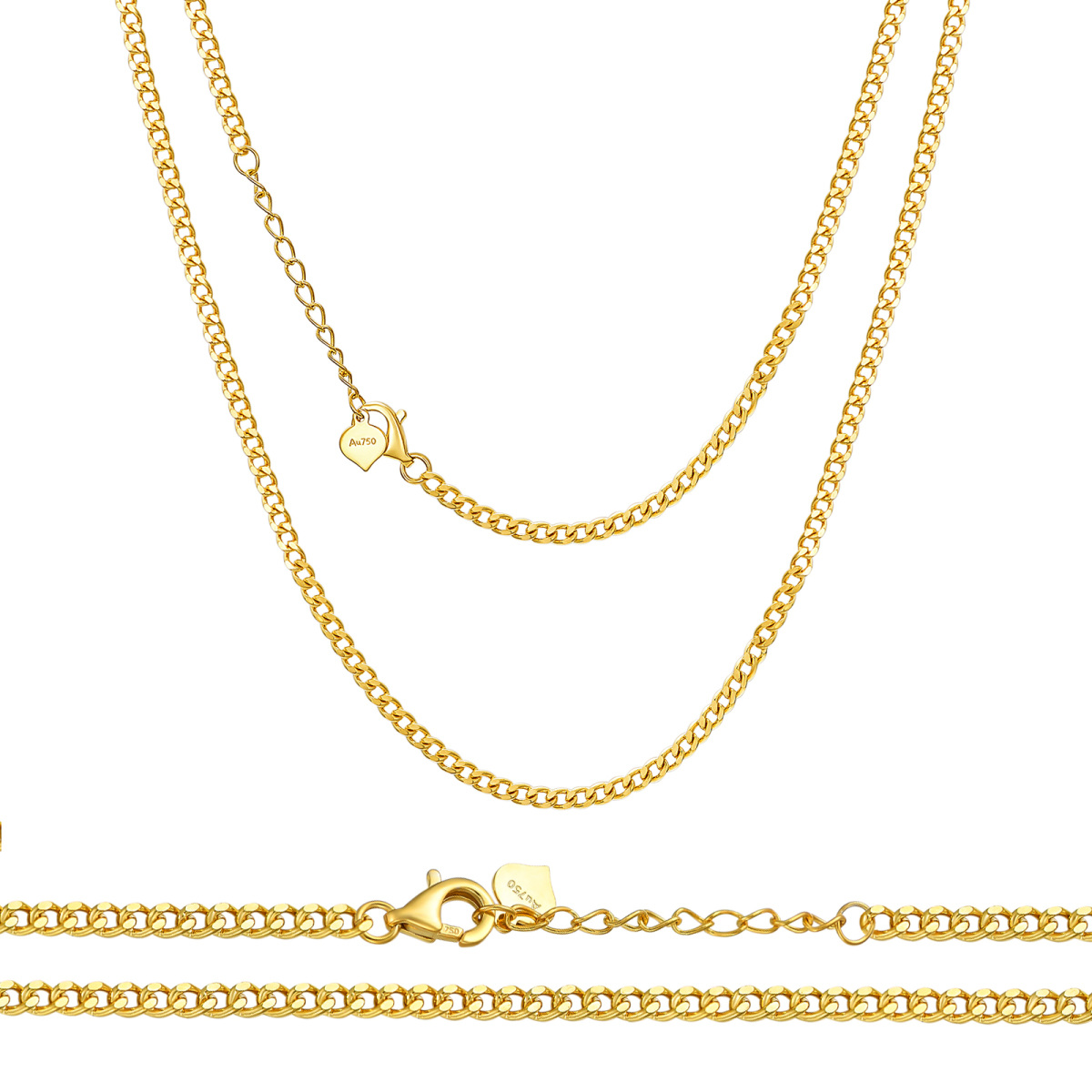 10K Gold 2.2mm Width 14 Inch Cuban Chain-1