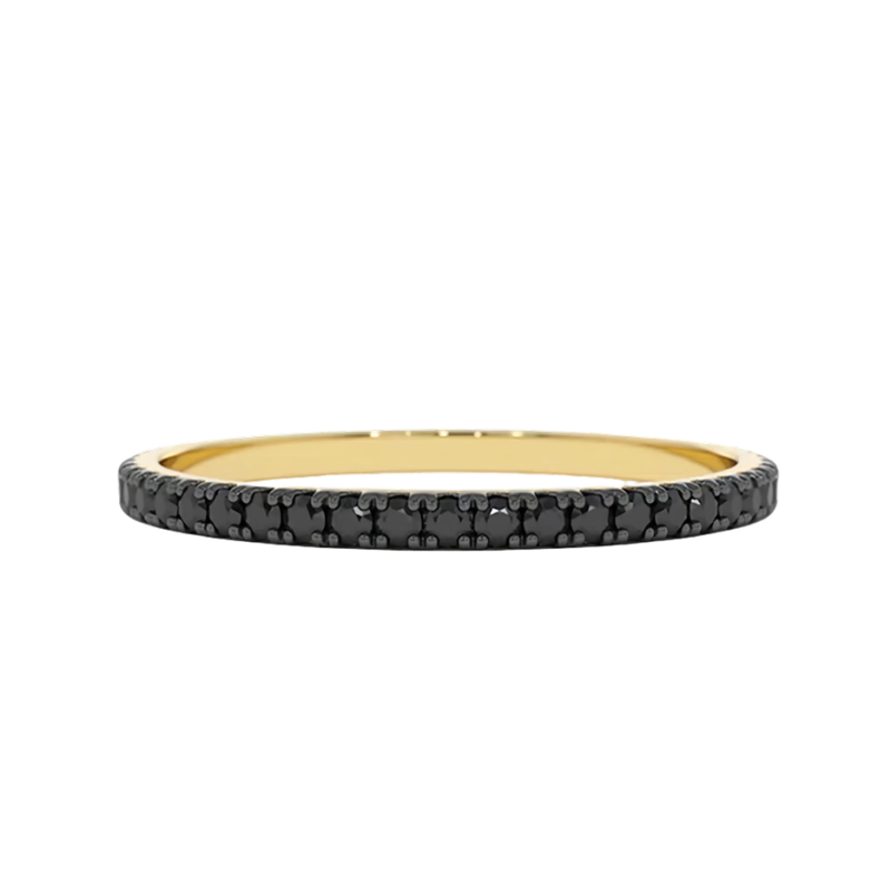 10K Gold 0.3 CT.T.W. Black Diamond Eternity Band-1