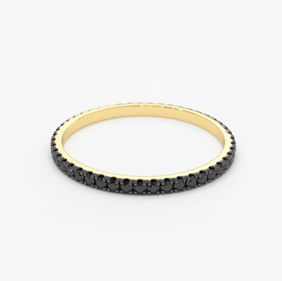 10 Karat Roségold 0,3 Karat TW Schwarzer Diamant Eternity Ring-4