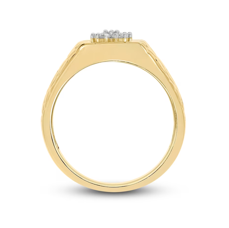 10K Gold 0.3 CT.T.W. Round Cut Lab Created Diamond Wedding Band for Men D Color VVS-VS Clarity IGI Certified-4