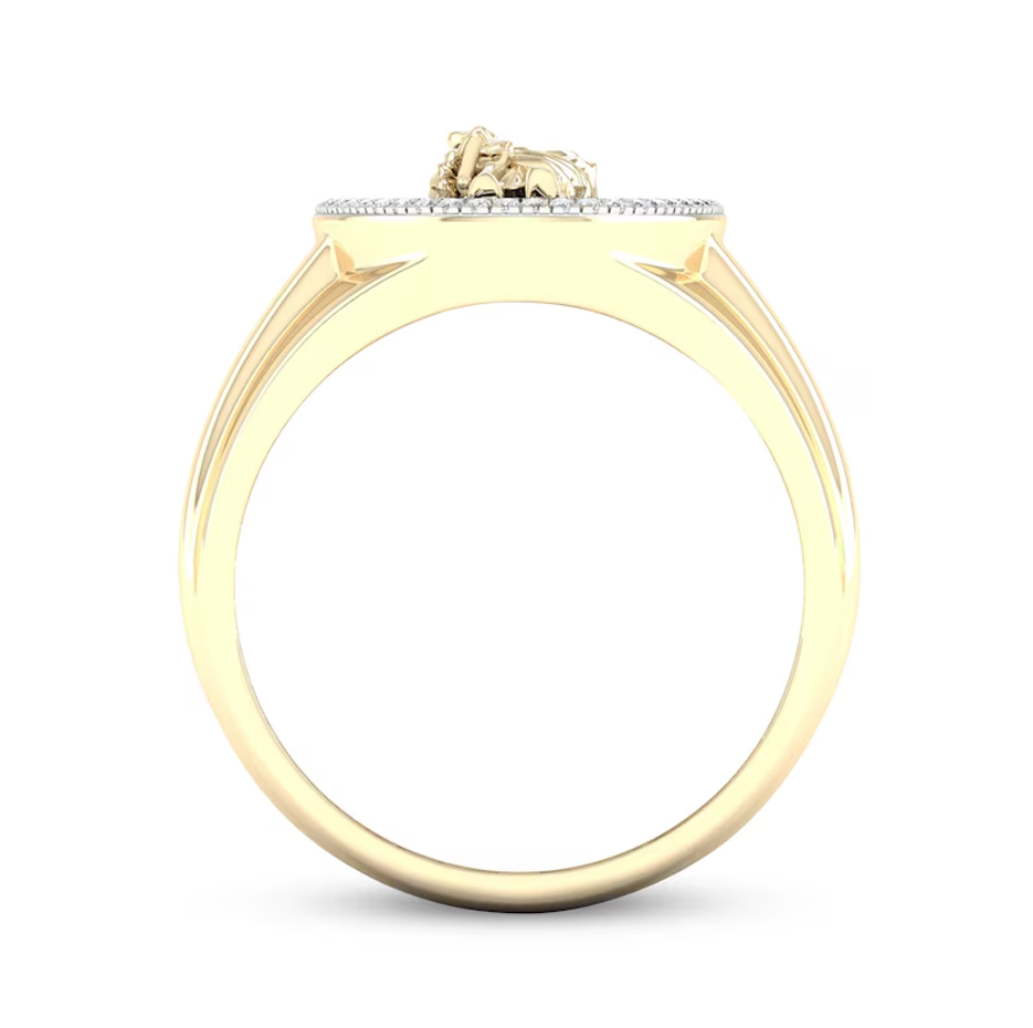 Alliance Saint Jude pour homme en or 10 carats, 0,38 ct, sertie de diamants taille ronde de synthèse-4