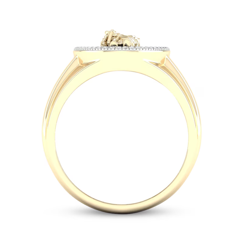 10K Gold 0.38 CT.T.W. Round Cut Lab Created Diamond Saint Jude Band for Men-4