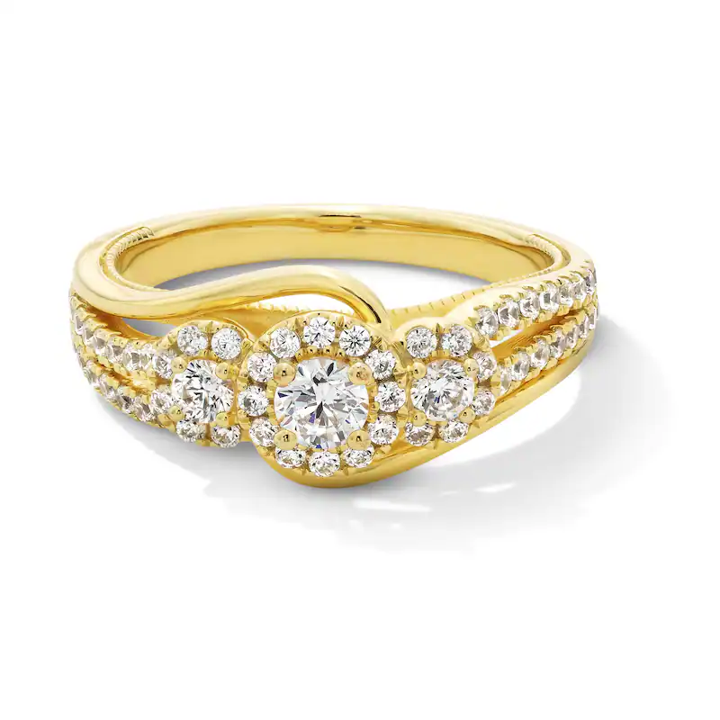 Anillo de compromiso de oro de 18 quilates de 0,75 a 3,25 quilates con diamantes de talla redonda creados en laboratorio, color D, claridad VS1-VVS1, certificado IGI 3EX.-1