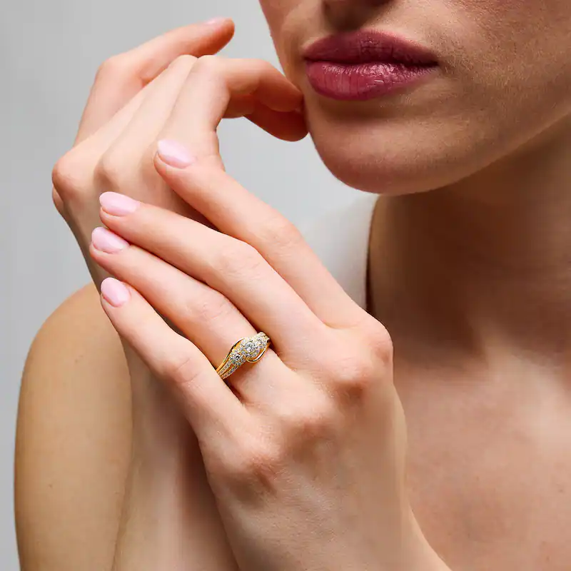 10K White Gold 0.75 to 3.25CT. T.W Round Cut Lab Created Diamond Engagement Ring D Color VS1-VVS1 Clarity 3EX IGI Certified-2