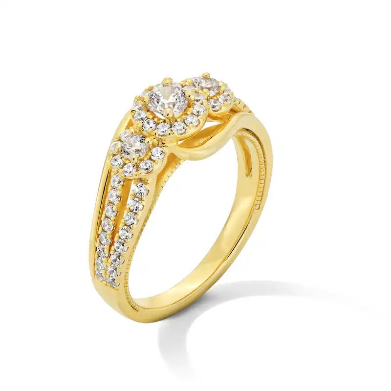 Anillo de compromiso de oro blanco de 10 quilates de 0,75 a 3,25 quilates con diamantes de talla redonda creados en laboratorio, color D, claridad VS1-VVS1, certificado IGI 3EX.-3