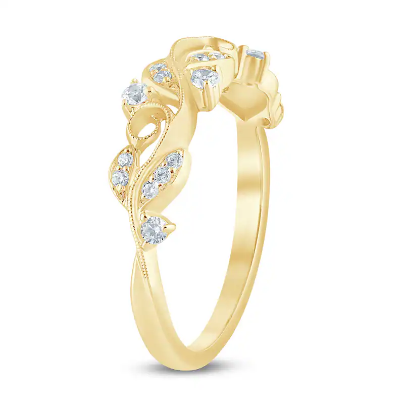 10K Rose Gold 0.2 CT Round Diamond Custom Wedding Band D Color VVS1 Clarity 3EX-3