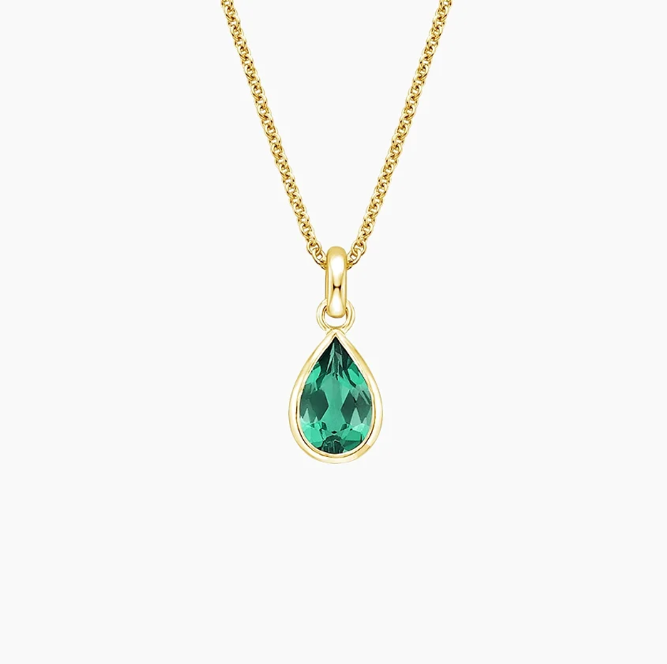 10K Gold Pear Cut E… - image
