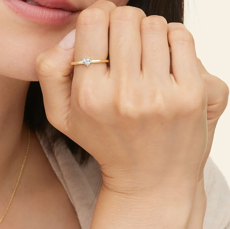 14K Rose Gold 0.5 to 3 CT Heart Cut Diamond Engagement Band D Color VVS-VS Clarity IGI Certified-2