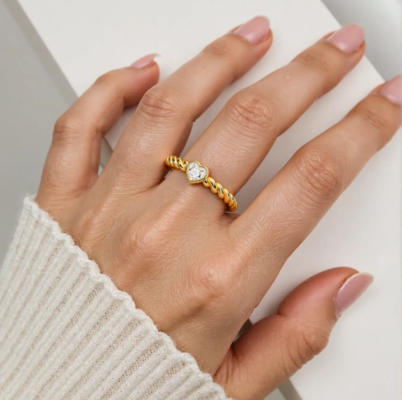 10K White Gold 0.5 to 3 CT Bezel Heart Cut Lab Created Diamond Rope Engagement Ring D Color VVS-VS Clarity IGI Certified-2