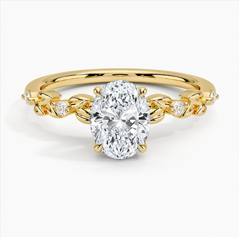 10K Gold 0.55 to 3.05 CT.T.W. Oval Cut Lab Created Diamond Engagement Band IGI Certified-1