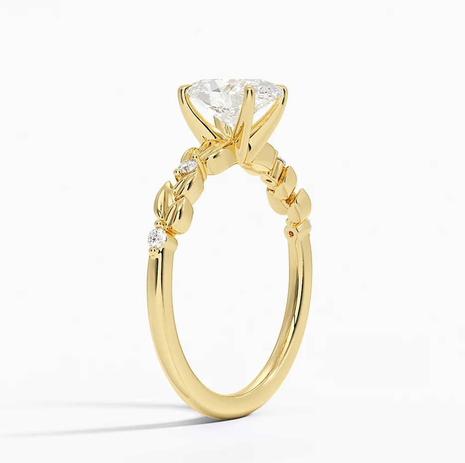 Anillo de compromiso de oro blanco de 10 quilates con diamantes de talla ovalada, creados en laboratorio, de 0,55 a 3,05 quilates de peso total, con certificación IGI.-3