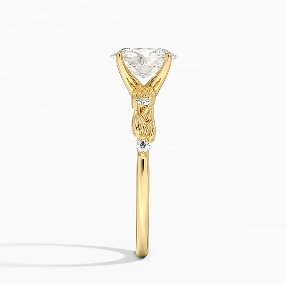Anillo de compromiso de oro blanco de 10 quilates con diamantes de talla ovalada, creados en laboratorio, de 0,55 a 3,05 quilates de peso total, con certificación IGI.-4