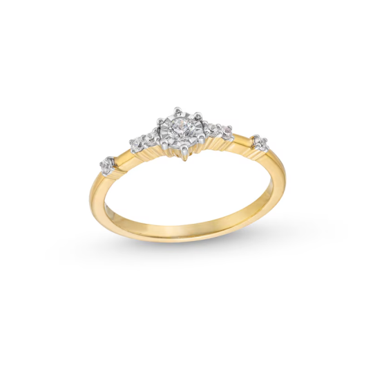 10K gouden 1/6 CT diamanten gepersonaliseerde gravering paar station belofte trouwring