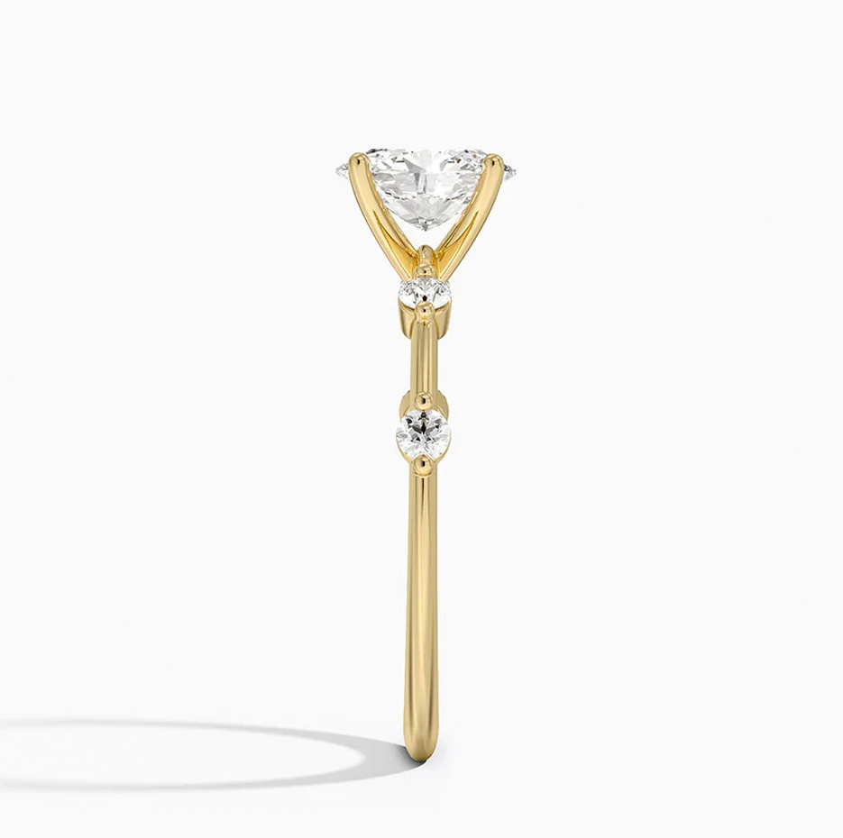 Anillo de compromiso de oro blanco de 10 quilates con diamantes de talla ovalada, creados en laboratorio, de 0,6 a 3,1 quilates de peso total, color D, claridad VVS-VS, certificado IGI.-5