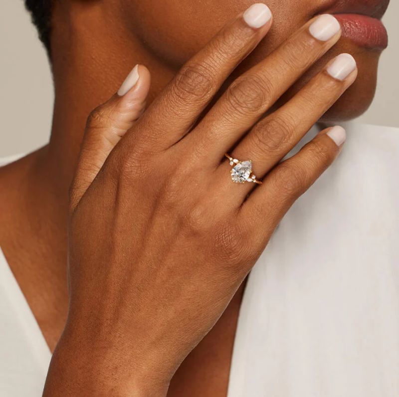 10K White Gold 0.6 to 3.1 CT.T.W. Pear Cut Diamond Engagement Band 3EX IGI Certified-3