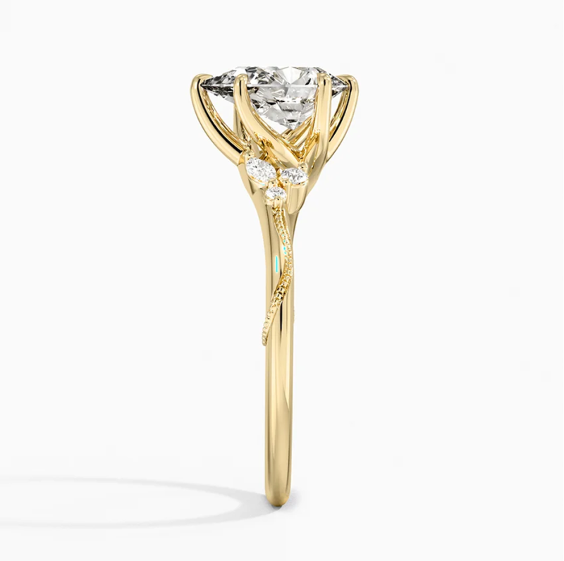 10K Gold 0.6 to 3.1 CT.T.W. Pear Cut Diamond Engagement Band 3EX IGI Certified-6