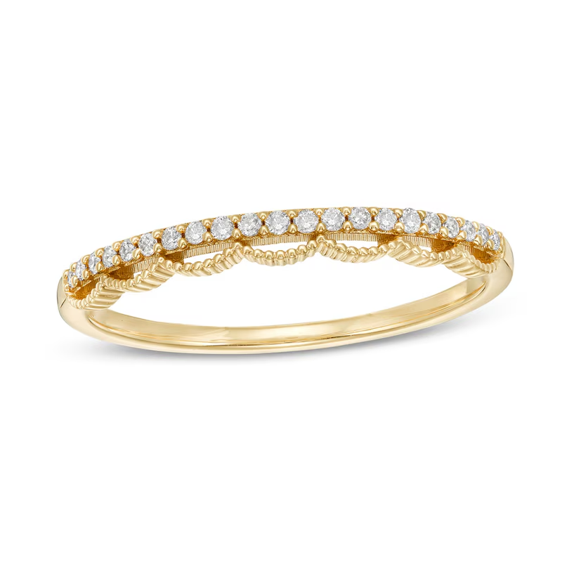 10K Gold Round Shaped Diamond Custom Couple Stackable Ring I Color I3 Clarity 3EX IGI Certified-1
