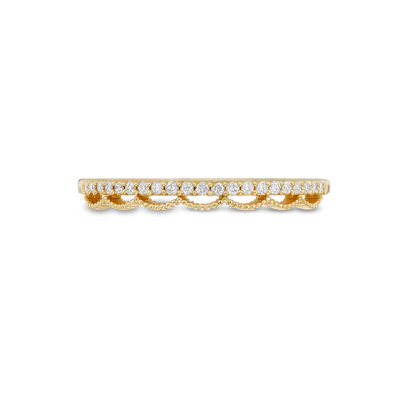 10K Gold Round Shaped Diamond Custom Couple Stackable Ring I Color I3 Clarity 3EX IGI Certified-5