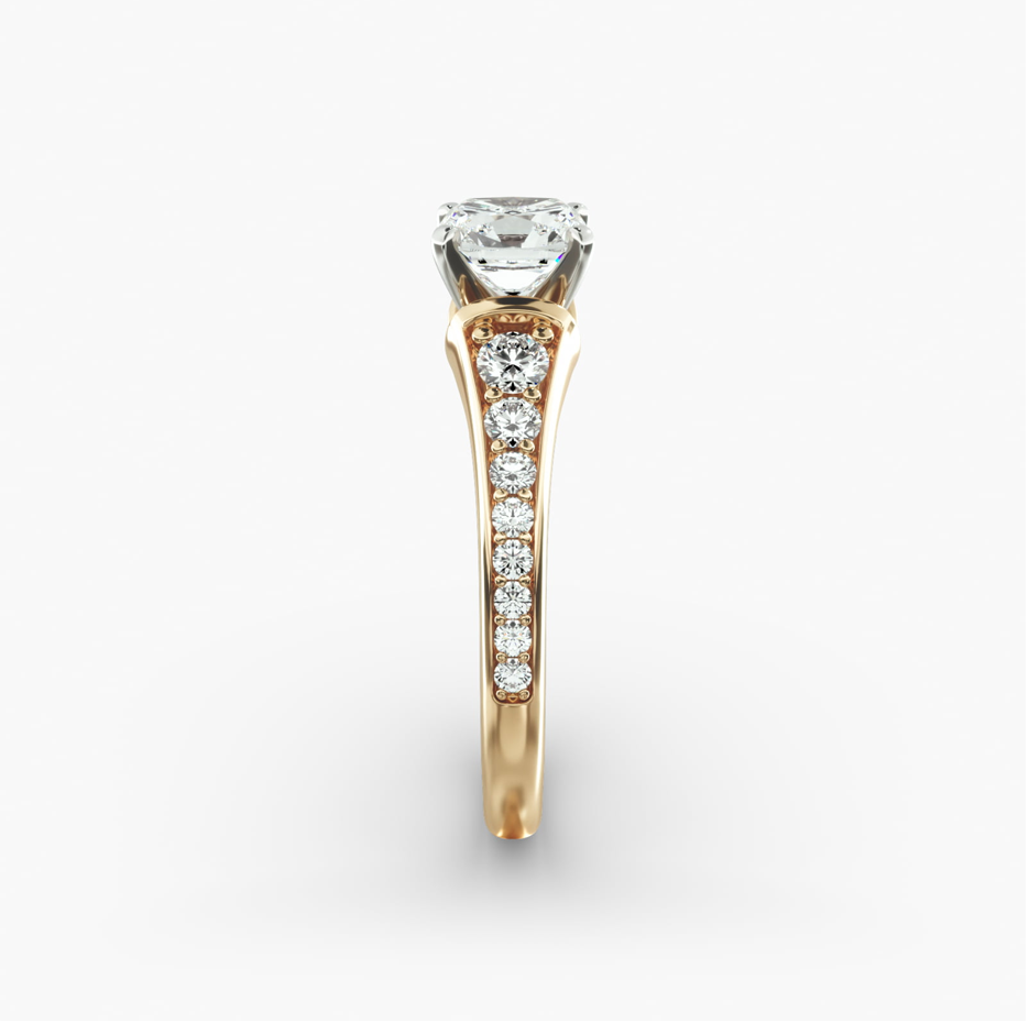 Ouro rosa 10K 0,83 a 3,33 CT.T.W. Anel de noivado com diamante de corte redondo, cor D, VVS-VS, clareza 3EX, certificado IGI-5
