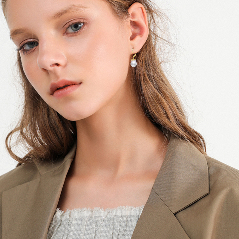 Brincos de pérola em ouro 14K-2