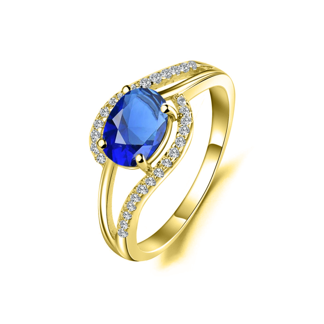 10K Gold Aquamarine Personalized Birthstone Ring-1