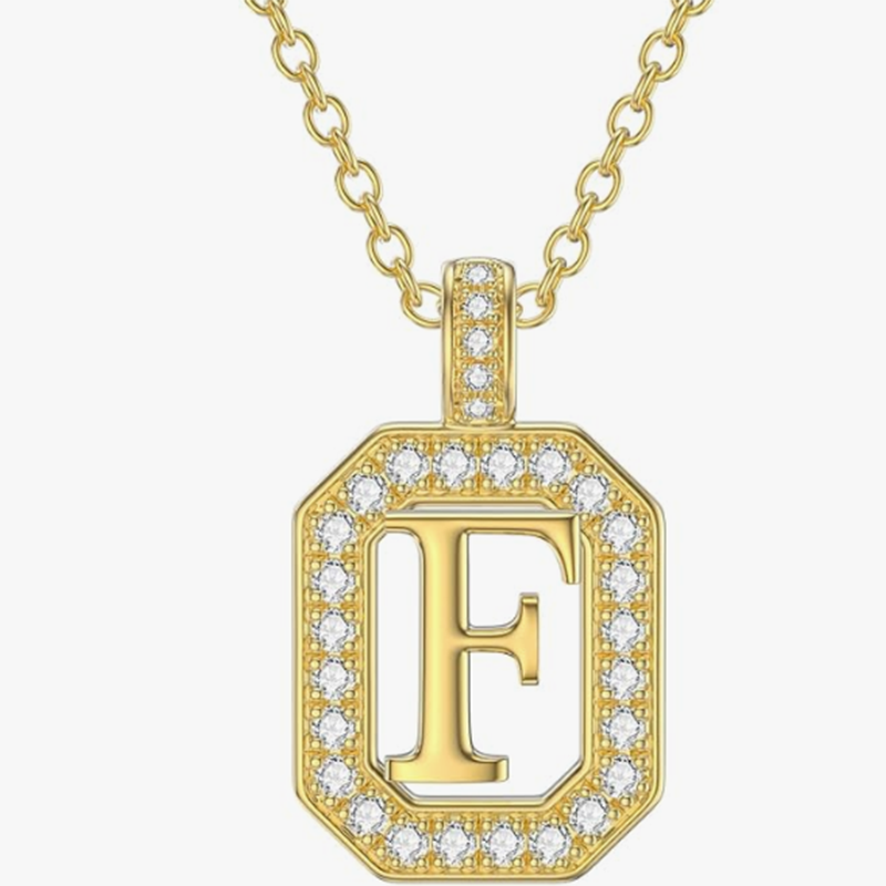 10K Gold Cubic Zirconia Bar Necklace-2