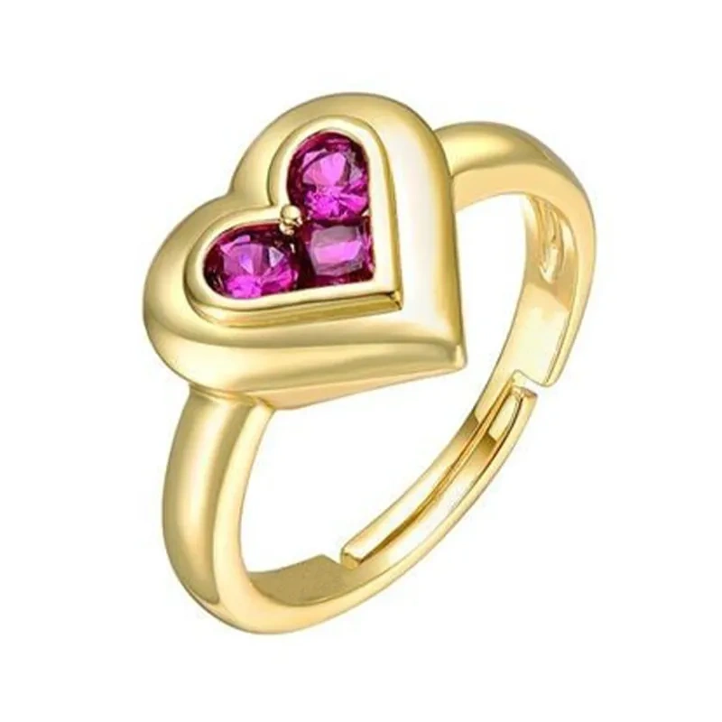 Pierścionki z kamieniem szlachetnym 10K ze złota dla kobiet, obietnica antystresowych pierścionków nastrojowych, złota biżuteria na prezent-3