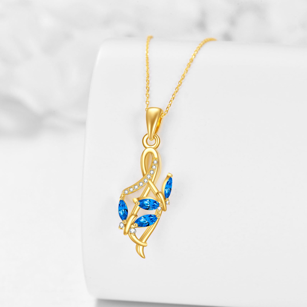 Collier en or 10K à pendentifs en zircon cubique avec symbole du papillon et de l'infini-3