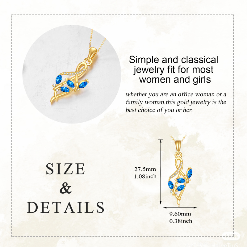 10K Gold Cubic Zirconia Butterfly & Infinity Symbol Pendant Necklace-5