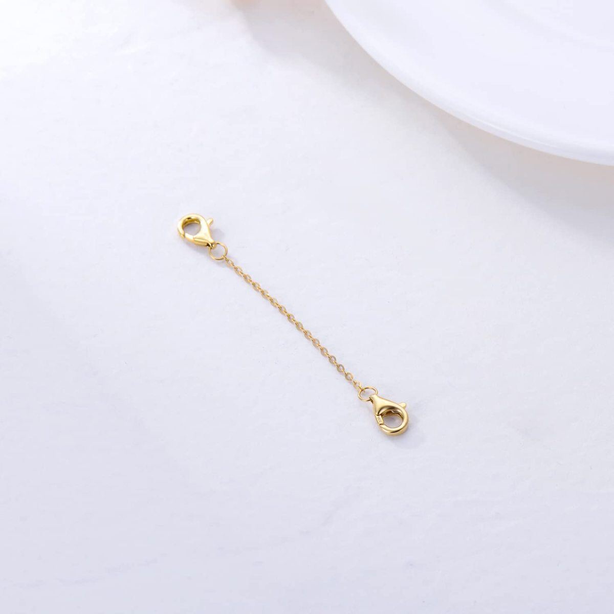 10K Gold Calendered Chain Necklace-4