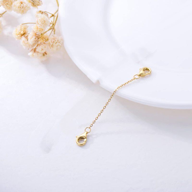 Colar de corrente calandrada de ouro 10K-3