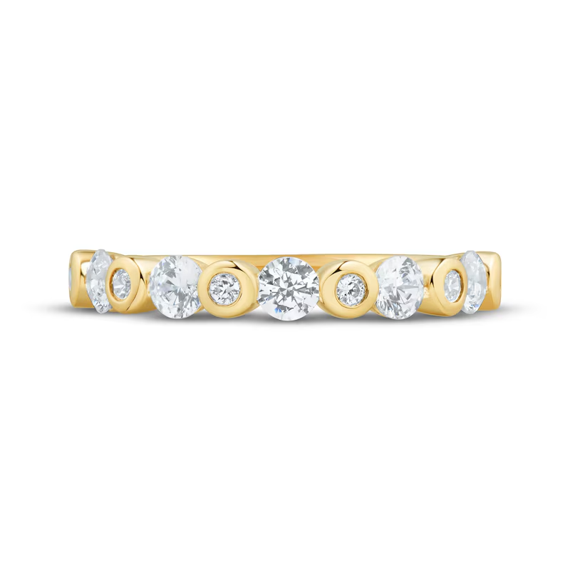 10K White Gold Round Cut Diamond Stackable Ring I I2 Clarity 3EX IGI Certified-4