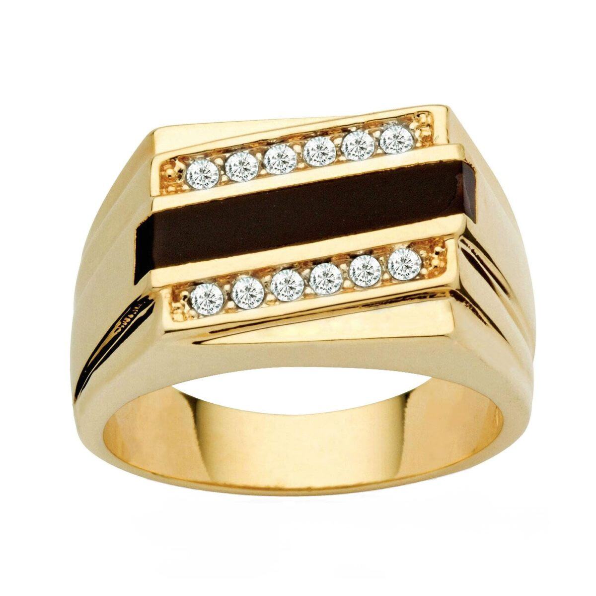 Runder Moissanit-Ring aus 10 Karat Gold-1