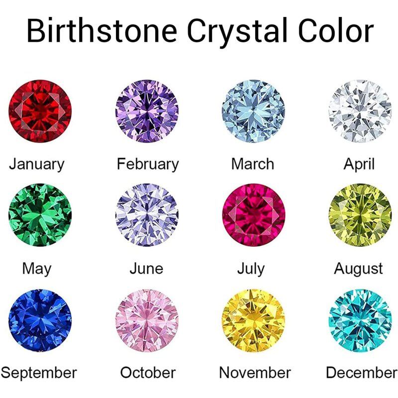 Collar de oro de 10 quilates con forma circular de cristal personalizado piedra de nacimie-4