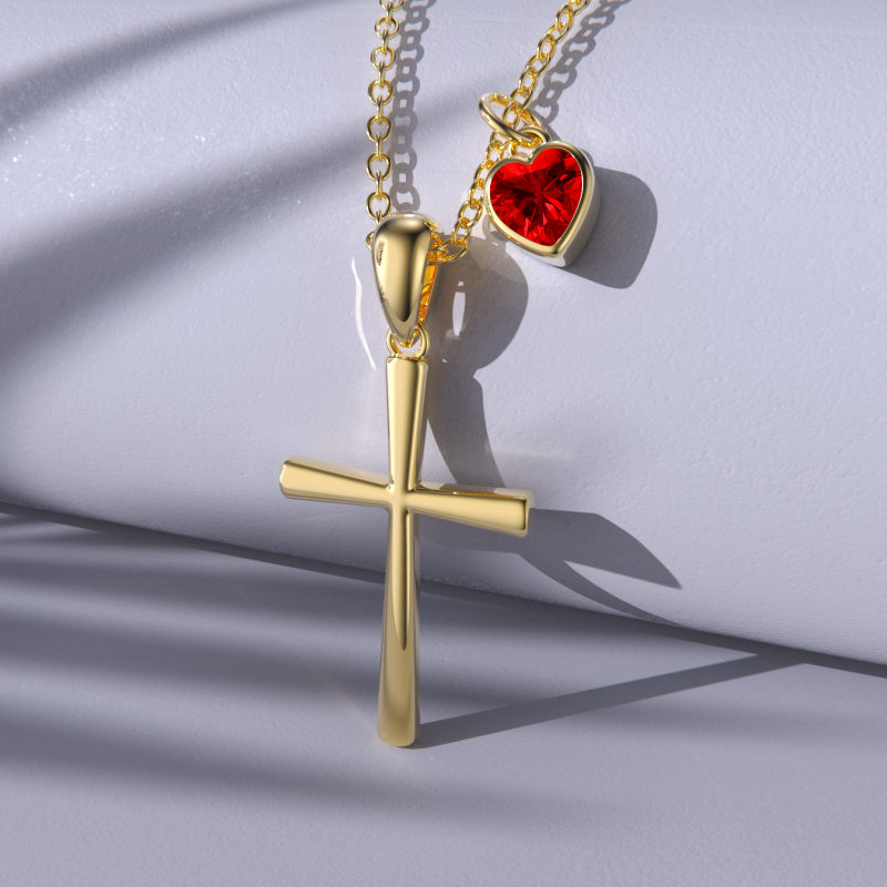 Naszyjnik z wisiorkiem z kamieniem szlachetnym w kształcie koła wykonany ze złota 10K-5