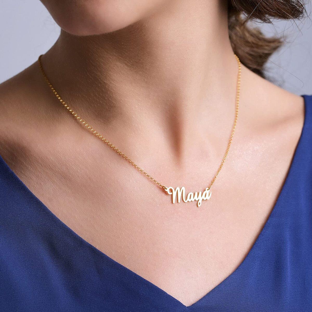 10K Gold Personalized Name Necklace for Women-3