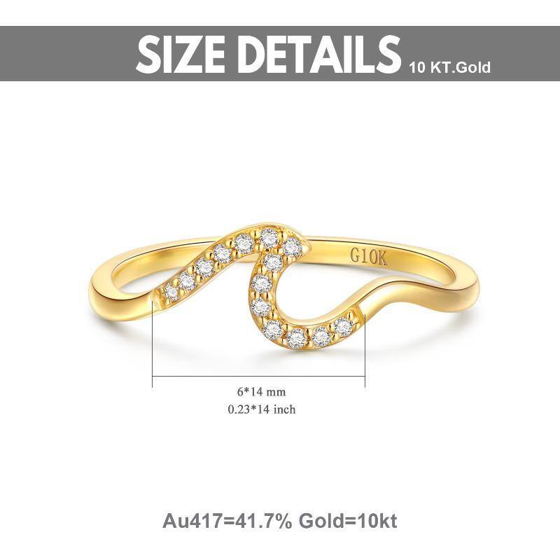 10K Gold Round Shaped Diamond Custom Personalized Sound Wave Engagement Ring 3EX IGI Certified-5