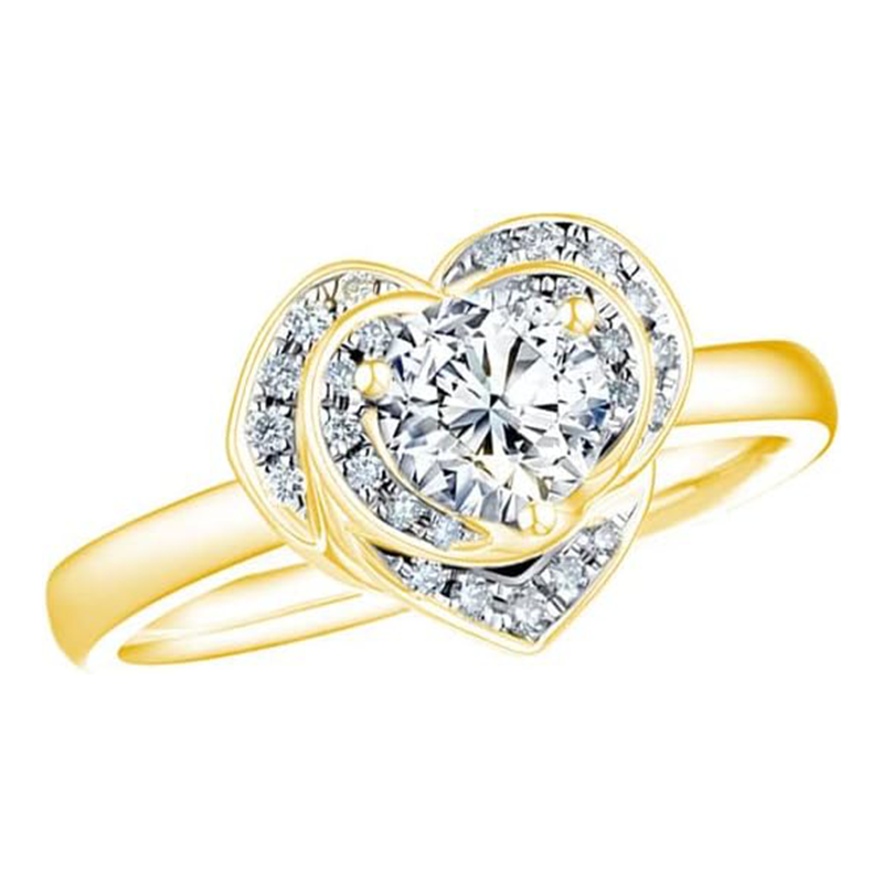 10K Gold Round Hear… - image