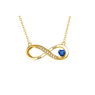 10K Gold Circular Shaped Cubic Zirconia Infinite Symbol Pendant Necklace-3