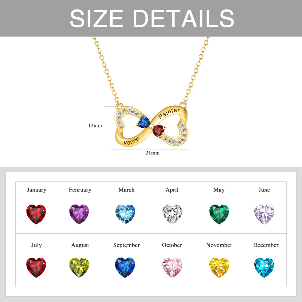 10K Gold Circular Shaped Cubic Zirconia Infinite Symbol Pendant Necklace-4