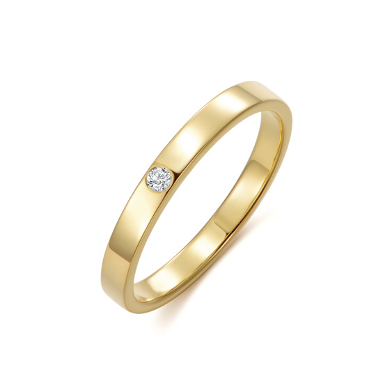 Anillo de moissanita con forma circular de oro de 10 quilates para hombre